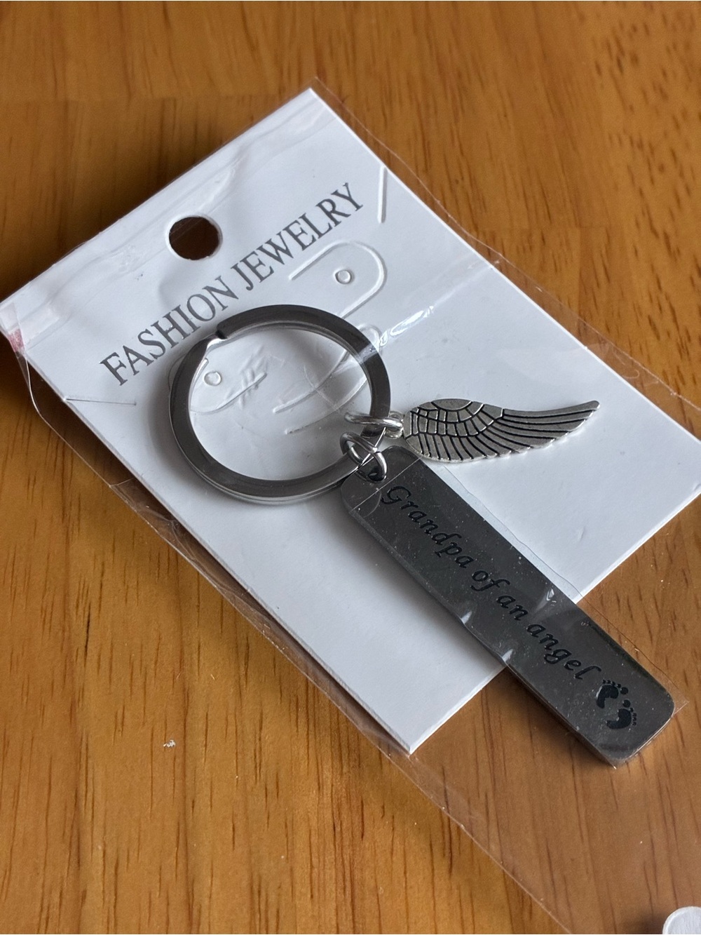 Fashion Jewelry Silver "Grandpa of an Angel" Wing Keychain